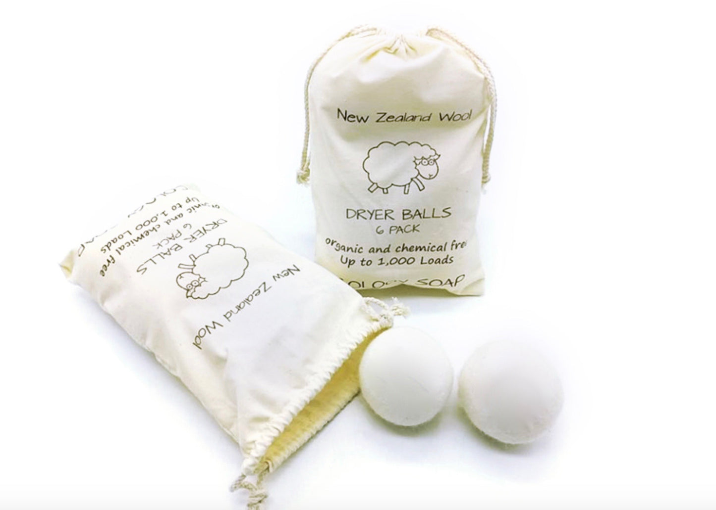 Premium New Zealand Organic Wool Jumbo Dryer Balls